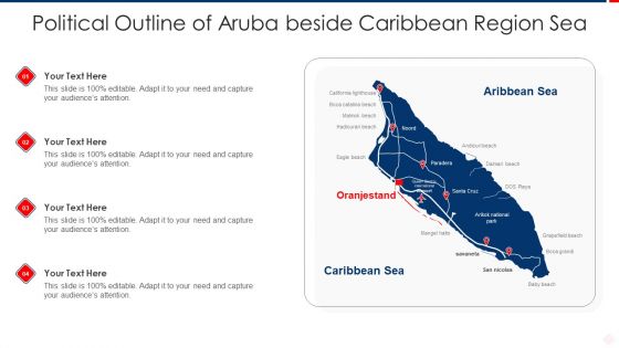 Political Outline Of Aruba Beside Caribbean Region Sea Mockup PDF