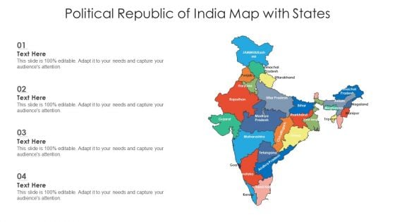 Political Republic Of India Map With States Ppt PowerPoint Presentation File Examples PDF