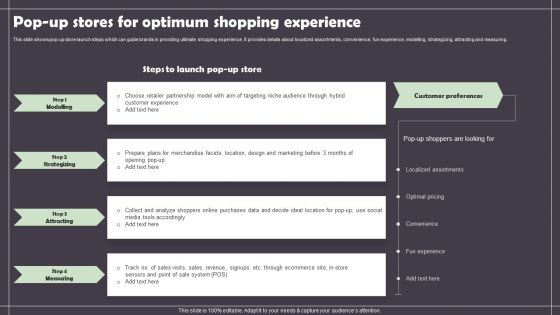 Pop Up Stores For Optimum Shopping Experience Portrait PDF Pop Up Stores For Optimum Shopping Experience Portrait PDF