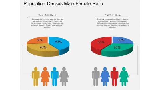 Population Census Male Female Ratio Powerpoint Template