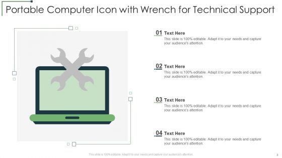 Portable Computer Icon Ppt PowerPoint Presentation Complete Deck With Slides