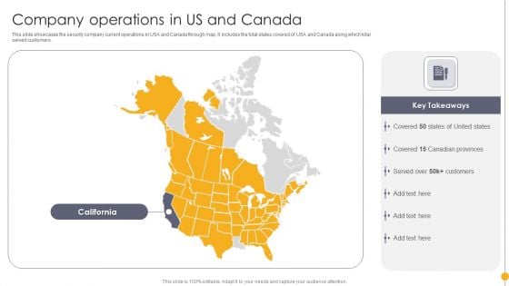 Portable Home Safety Systems Company Profile Company Operations In US And Canada Structure PDF