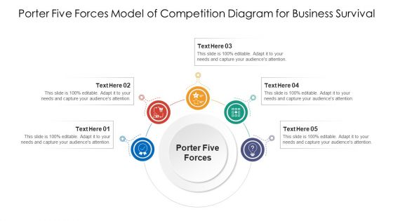 Porter Five Forces Model Of Competition Diagram For Business Survival Microsoft PDF