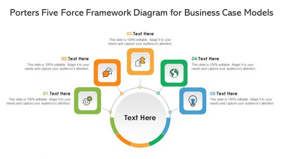 Porters Five Force Framework Diagram For Business Case Models Ppt PowerPoint Presentation File Objects PDF