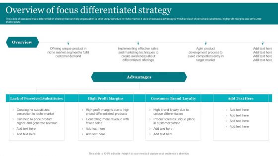 Porters Strategies For Targeted Client Segment Overview Of Focus Differentiated Strategy Information PDF