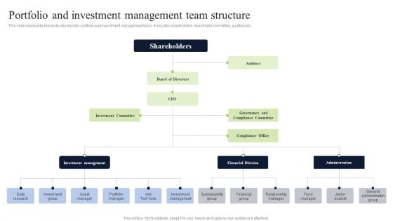 Portfolio And Investment Management Team Structure Clipart PDF