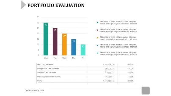 Portfolio Evaluation Template 1 Ppt PowerPoint Presentation Gallery Elements