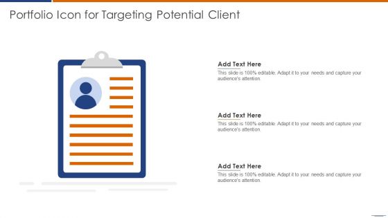 Portfolio Icon For Targeting Potential Client Graphics PDF