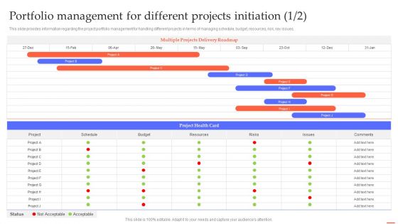 Portfolio Management For Different Projects Initiation Efficient Project Administration By Leaders Template PDF