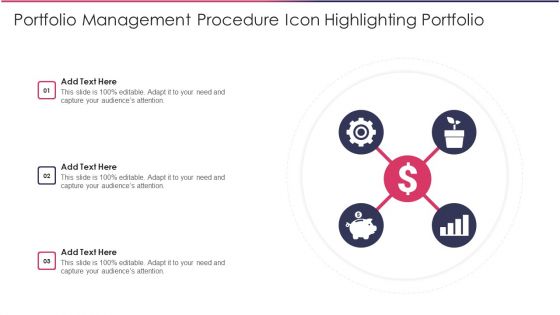 Portfolio Management Procedure Icon Highlighting Portfolio Microsoft PDF