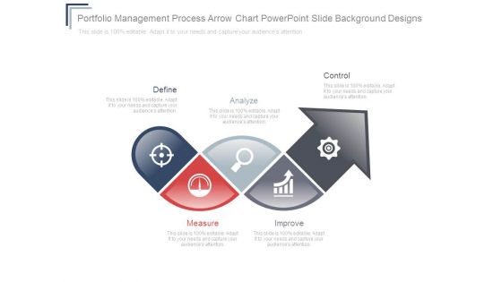 Portfolio Management Process Arrow Chart Powerpoint Slide Background Designs