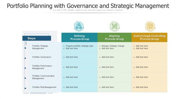 Portfolio Planning With Governance And Strategic Management Ppt PowerPoint Presentation Outline Elements PDF