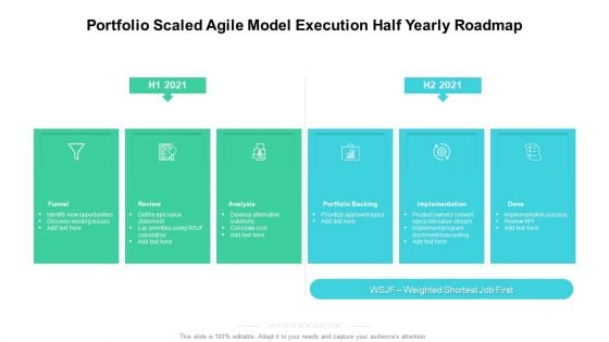 Portfolio Scaled Agile Model Execution Half Yearly Roadmap Formats