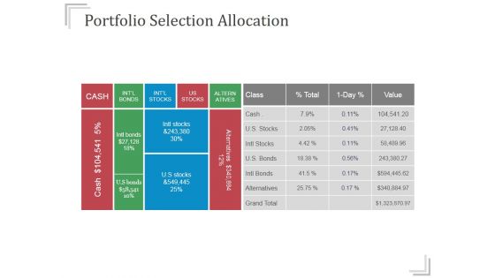 Portfolio Selection Allocation Templates 2 Ppt PowerPoint Presentation Guidelines