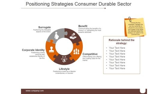 Positioning Strategies Consumer Durable Sector Ppt PowerPoint Presentation Layouts