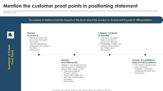 Positioning Techniques To Improve Mention The Customer Proof Points In Positioning Statement Slides PDF Positioning Techniques To Improve Mention The Customer Proof Points In Positioning Statement Slides PDF