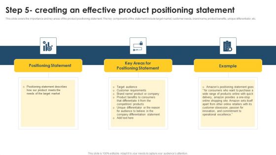 Positioning Techniques To Improve Step 5 Creating An Effective Product Positioning Statement Slides PDF Positioning Techniques To Improve Step 5 Creating An Effective Product Positioning Statement Slides PDF