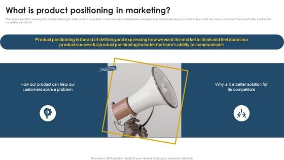 Positioning Techniques To Improve What Is Product Positioning In Marketing Portrait PDF