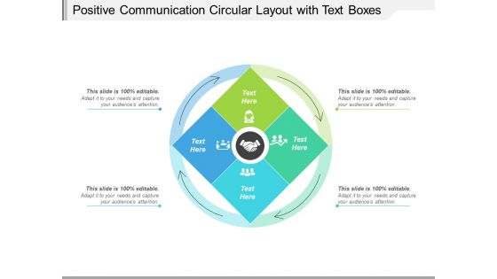 Positive Communication Circular Layout With Text Boxes Ppt PowerPoint Presentation Gallery Example PDF