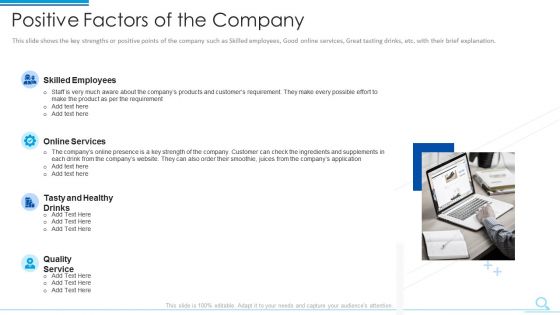 Positive Factors Of The Company Slides PDF