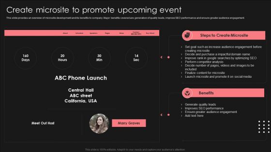 Positive Impact Of Effective Create Microsite To Promote Upcoming Event Summary PDF