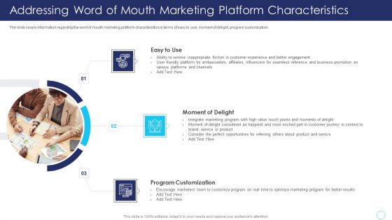 Positive Marketing For Corporate Reputation Addressing Word Of Mouth Marketing Platform Infographics PDF