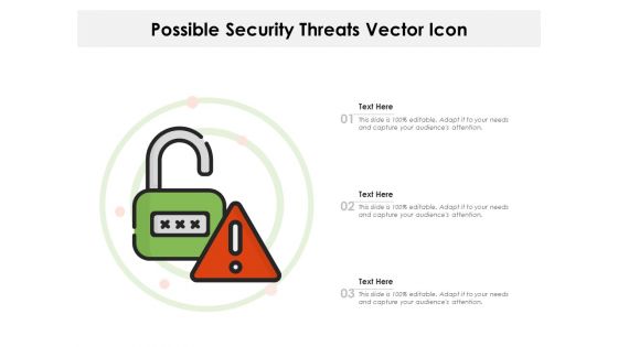 Possible Security Threats Vector Icon Ppt PowerPoint Presentation Gallery Portrait PDF