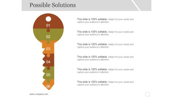Possible Solutions Template 1 Ppt PowerPoint Presentation Model Maker