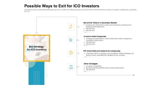 Possible Ways To Exit For ICO Investors Summary PDF