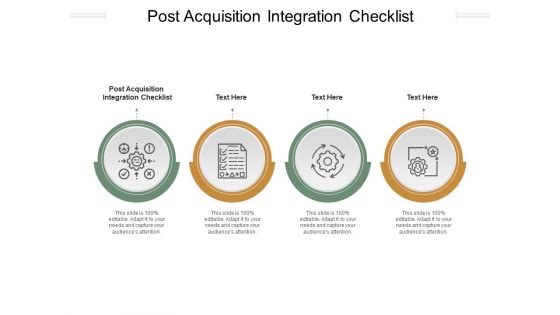 Post Acquisition Integration Checklist Ppt PowerPoint Presentation Icon Influencers Cpb Pdf