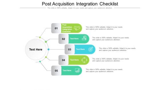 Post Acquisition Integration Checklist Ppt PowerPoint Presentation Slides Graphics Example Cpb Pdf