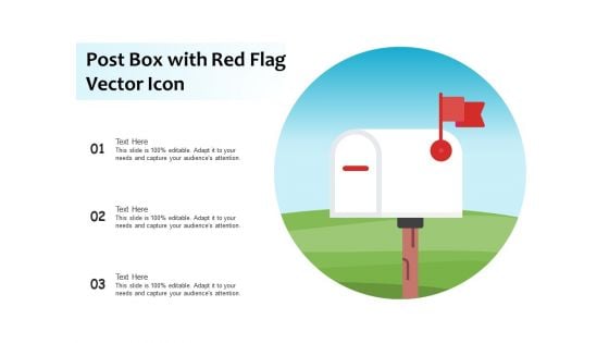 Post Box With Red Flag Vector Icon Ppt Powerpoint Presentation Gallery Brochure Pdf
