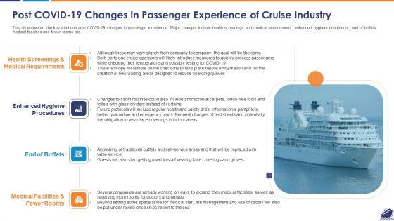 Post COVID 19 Changes In Passenger Experience Of Cruise Industry Background PDF