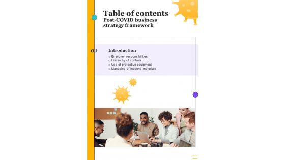 Post COVID Business Strategy Framework Table Of Contents One Pager Sample Example Document Post COVID Business Strategy Framework Table Of Contents One Pager Sample Example Document