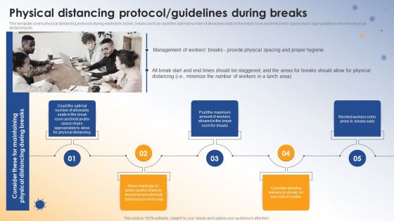 Post COVID Organizational Planning Model Physical Distancing Protocol Guidelines During Breaks Summary PDF