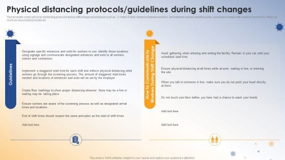 Post COVID Organizational Planning Model Physical Distancing Protocols Guidelines During Shift Changes Microsoft PDF