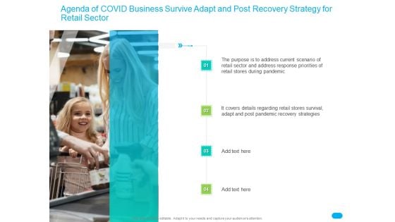 Post COVID Recovery Strategy For Retail Industry Agenda Of COVID Business Survive Adapt And Post Recovery Strategy For Retail Sector Information PDF