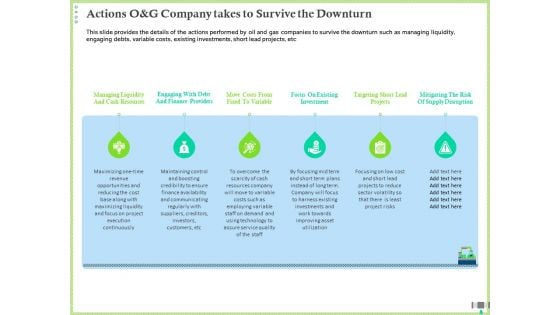 Post COVID Recovery Strategy Oil Gas Industry Actions O And G Company Takes To Survive The Downturn Elements PDF