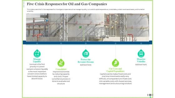 Post COVID Recovery Strategy Oil Gas Industry Five Crisis Responses For Oil And Gas Companies Slides PDF