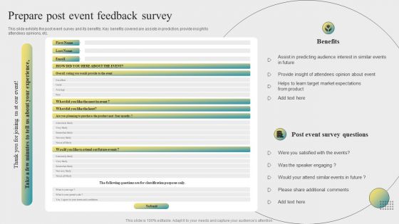 Post Event Activities Prepare Post Event Feedback Survey Template PDF