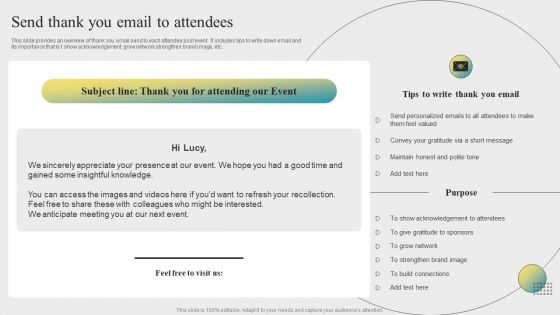 Post Event Activities Send Thank You Email To Attendees Graphics PDF