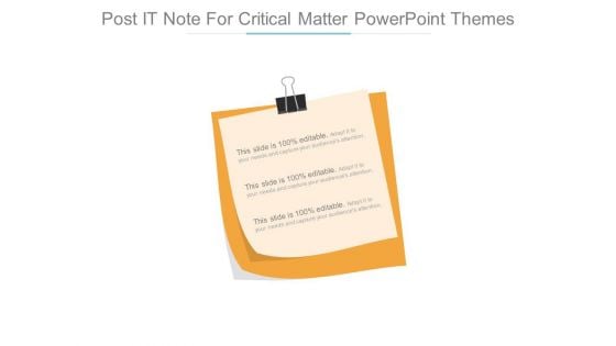 Post It Note For Critical Matter Powerpoint Themes