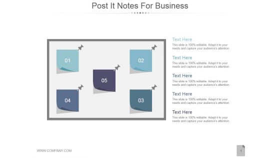 Post It Notes For Business Ppt PowerPoint Presentation Template