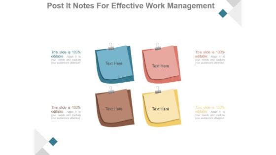 Post It Notes For Effective Work Management Ppt PowerPoint Presentation Portfolio