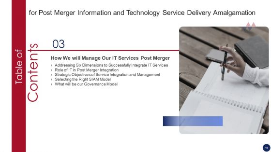 Post Merger Information And Technology Service Delivery Amalgamation Ppt PowerPoint Presentation Complete Deck With Slides