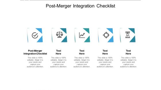 Post Merger Integration Checklist Ppt PowerPoint Presentation Pictures Clipart Cpb