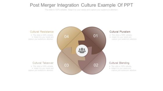 Post Merger Integration Culture Example Of Ppt