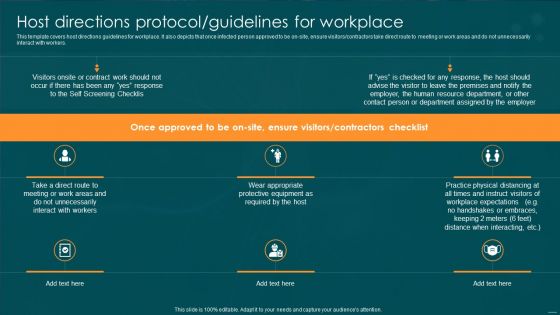 Post Pandemic Business Host Directions Protocol Guidelines For Workplace Demonstration PDF