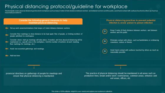 Post Pandemic Business Physical Distancing Protocol Guideline For Workplace Background PDF