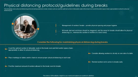 Post Pandemic Business Physical Distancing Protocol Guidelines During Breaks Background PDF